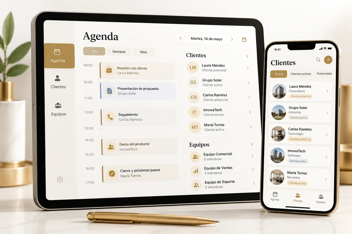 Concepto ilustrativo: CRM para negocios de servicios