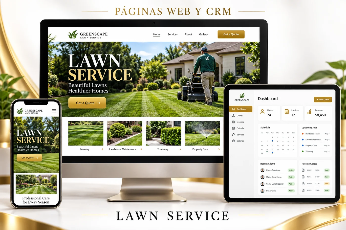 Concepto ilustrativo: Páginas web para lawn service