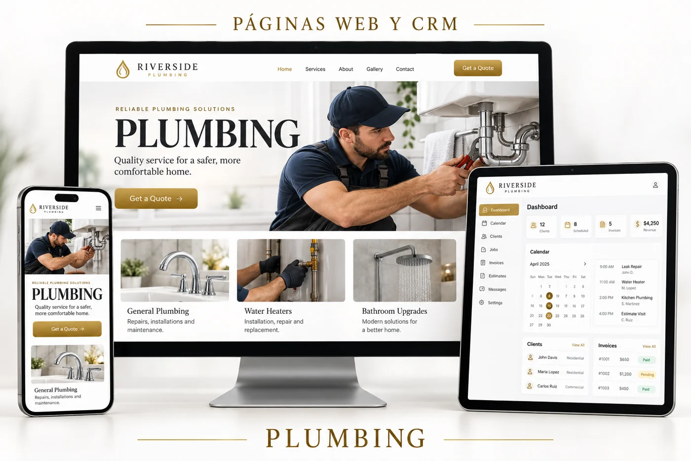 Concepto ilustrativo: Páginas web para negocios de plomería