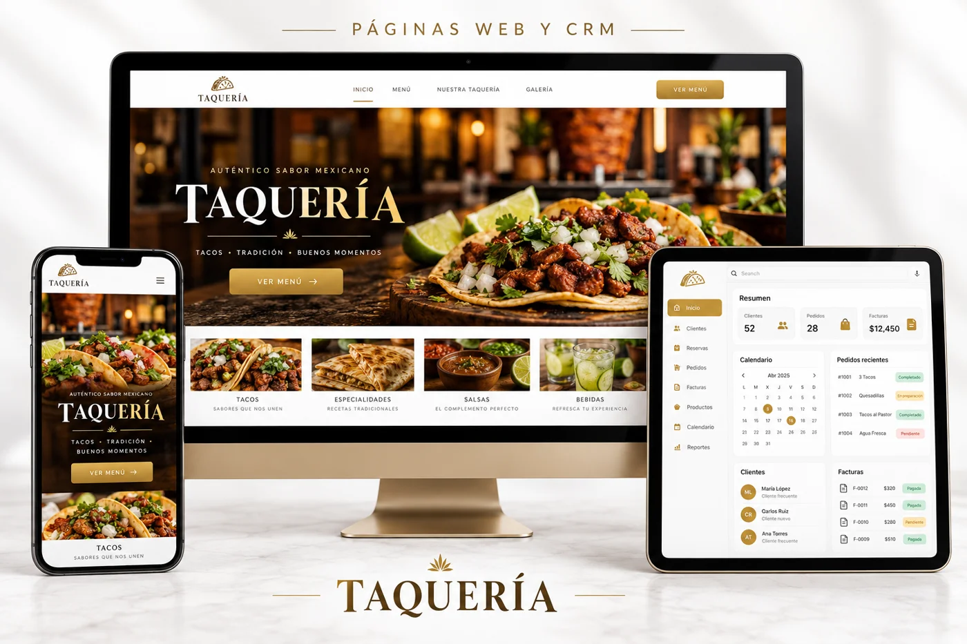 Concepto ilustrativo: Páginas web para taquerías